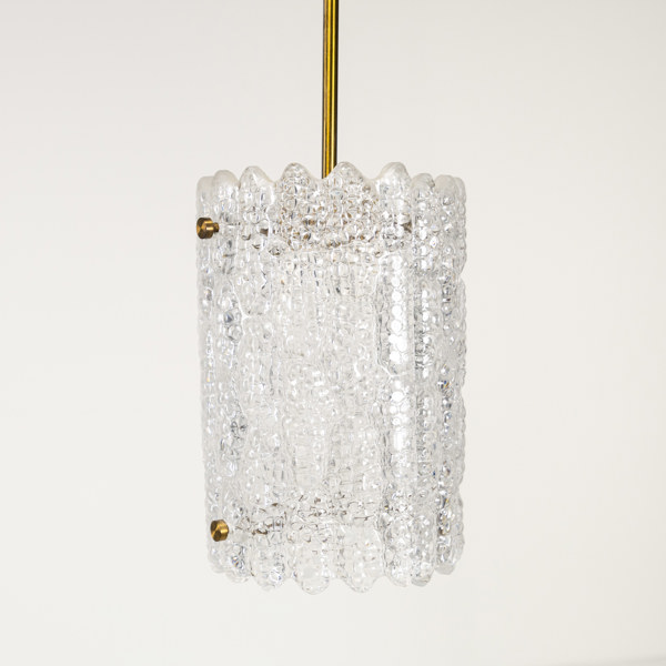 Carl Fagerlund, taklampa, glas/mässing, Orrefors