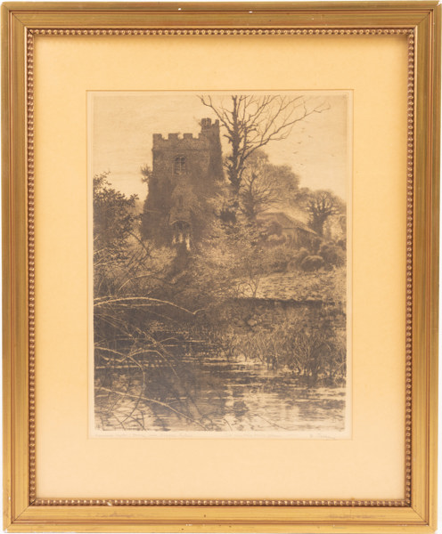 Axel Tallberg, etsning, signerad, 51x63 cm