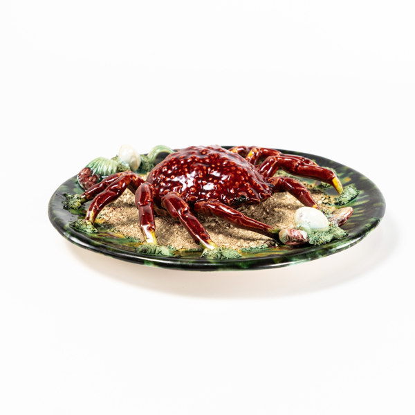 Fat, majolika, Alvaro José, Caldas da Rainha, Portugal, diameter 28 cm