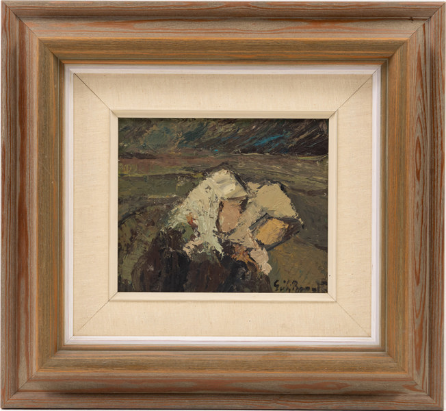 Erik Brandt, olja på pannå, signerad, 49 x 45 cm