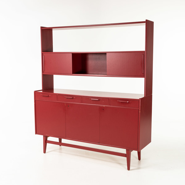 Sideboard med överdel, teak, AJFA Möbelfabrik, bredd 150 cm