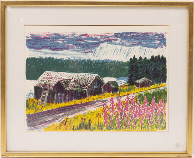 Johan Lundgren, litografi, signerad, numrerad, 39 x 32 cm