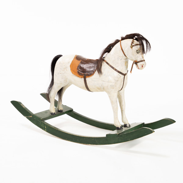 Gunghäst, trä, 1900-talets första hälft, höjd 65 cm
