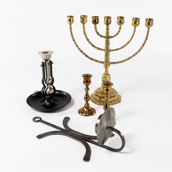 Ljusstakar, 5 st, bl a Scandia Present, högsta 30 cm