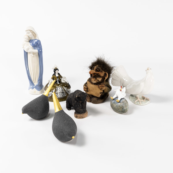 Figuriner, 8 st, bl a Tilgmans, högsta 25,5 cm