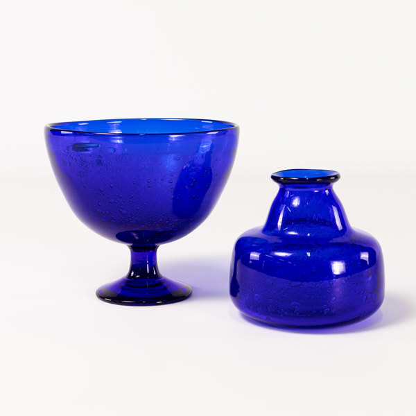 Erik Höglund, vas/skål, signerad, Boda, höjd 14 cm