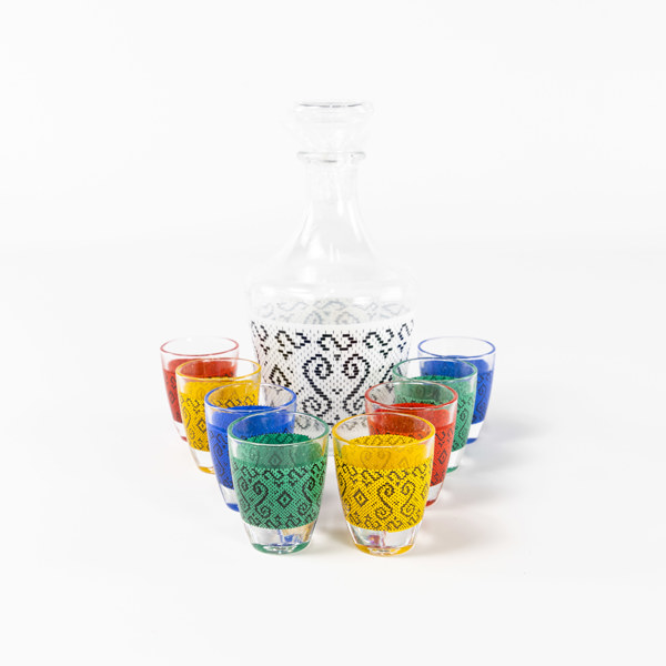 Likörservis, 7 delar, Verrerie Christalleri D'Arques, Frankrike