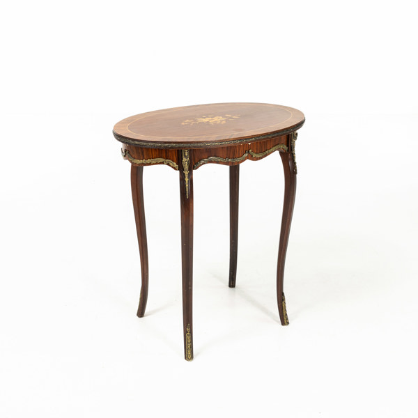 Sidobord, intarsia, 1900-tal, höjd 62 cm