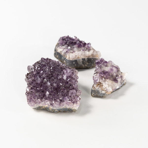 Ametistkluster, 3 st, längsta 14 cm
