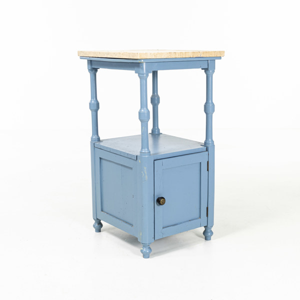 Sängbord, trä/travertin, höjd 75 cm