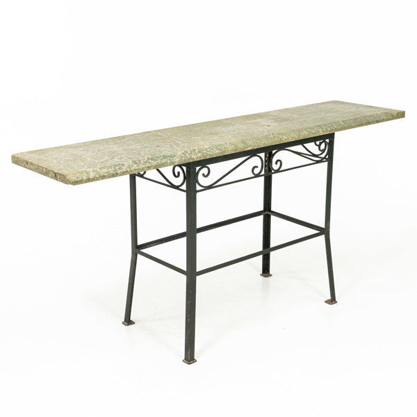 Sidobord, stål/kolmårdsmarmor, längd 155 cm