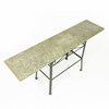 Sidobord, stål/kolmårdsmarmor, längd 155 cm