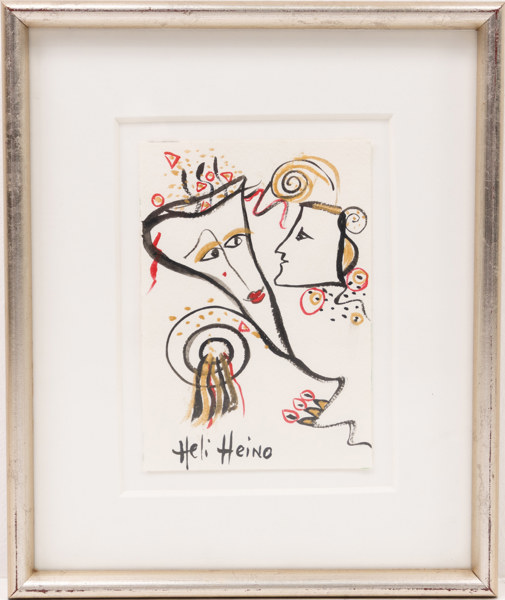 Heli Heino, blandteknik, signerad, 36x32 cm