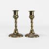 Ljusstakar, två par, mässing, höjd 14,5 cm och mindre