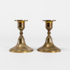 Ljusstakar, två par, mässing, höjd 14,5 cm och mindre