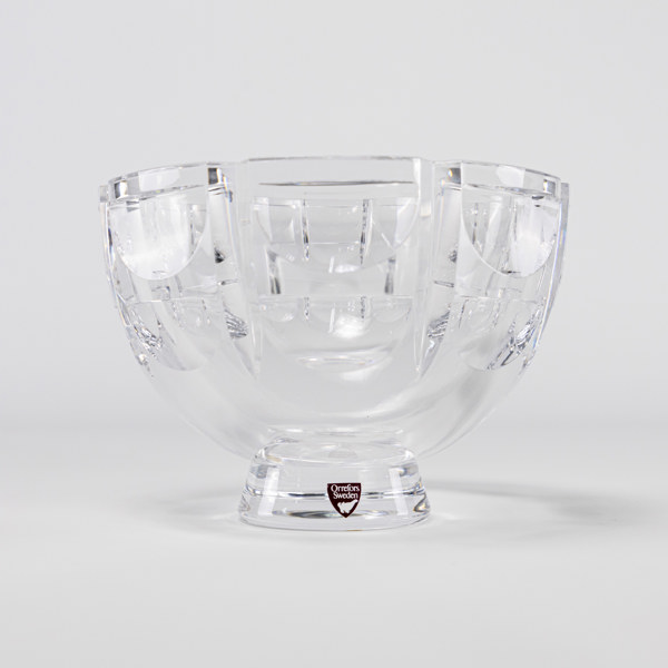 Simon Gate, skål, "Tusen Fönster", signerad, Orrefors