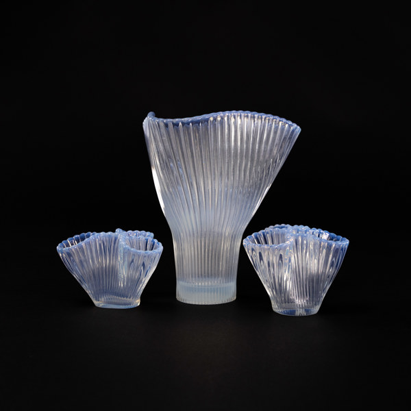 Arthur Percy, vaser, 3 st, "Veckla", Gullaskruf