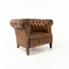 Clubfåtölj, chesterfieldmodell, skinn, 1900-tal