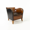 Clubfåtölj, läder, 40-tal, pärlspikad