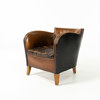 Clubfåtölj, läder, 40-tal, pärlspikad