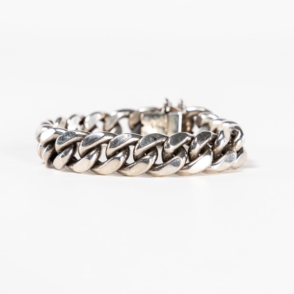 Armband, pansarlänk, silver, längd 20 cm, Uno a Erre