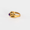 Ring, 18k guld, med lila sten