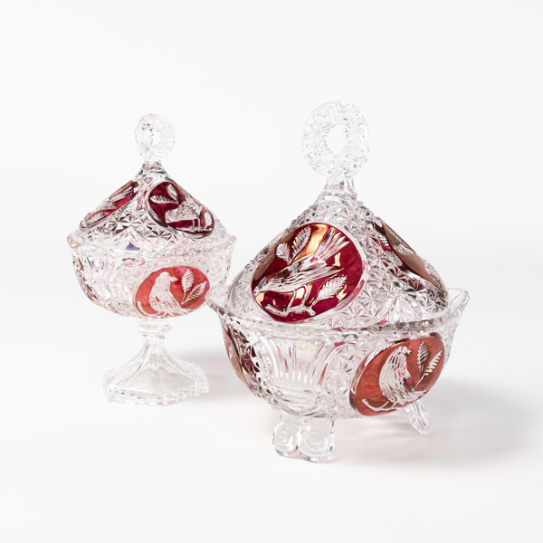 Bonbonjärer, 2 st, Hofbauer, Tyskland, höjd 23 cm och mindre