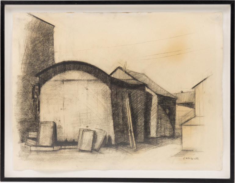 Jacques Zadig, kolteckning, porträtt, signerad, daterad -52, 52 x 60 cm