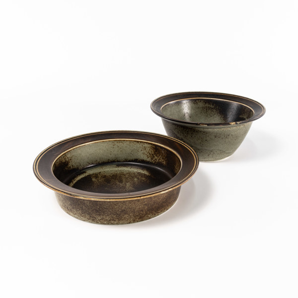 Uppläggningsskålar, 2 st, Porsgrund, största diameter 28 cm