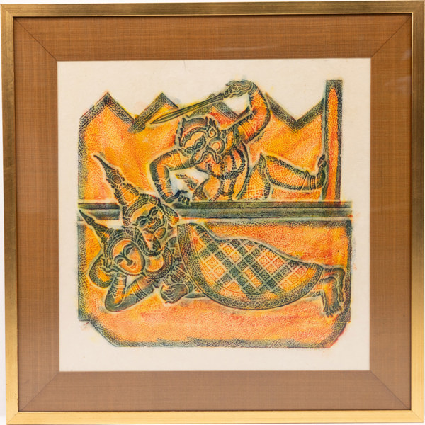 Orientaliskt tryck, 67 x 67 cm