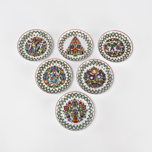 Samlartallrikar, 6 st, emalj, Studio Steinböck, Ø 16 cm