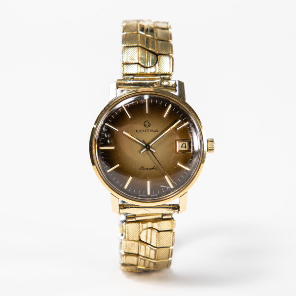 Armbandsur, Certina, New Art, 35 mm, guld på stål, 70-tal