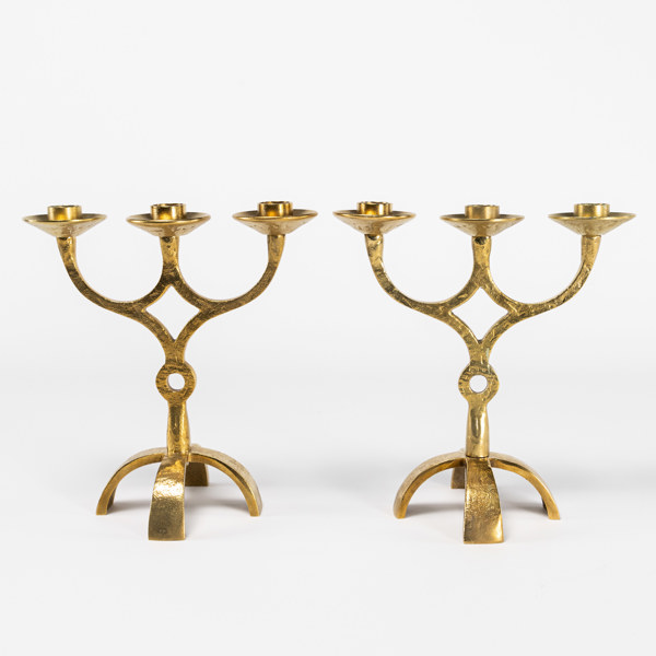 Kandelabrar, ett par, mässing, Scandia Present, höjd 22 cm