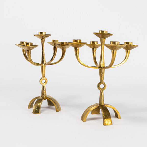 Kandelabrar, ett par, mässing, Scandia Present, höjd 27 cm