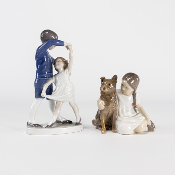 Figuriner, 2 st, 1845, 1973, B&G, högsta 22 cm