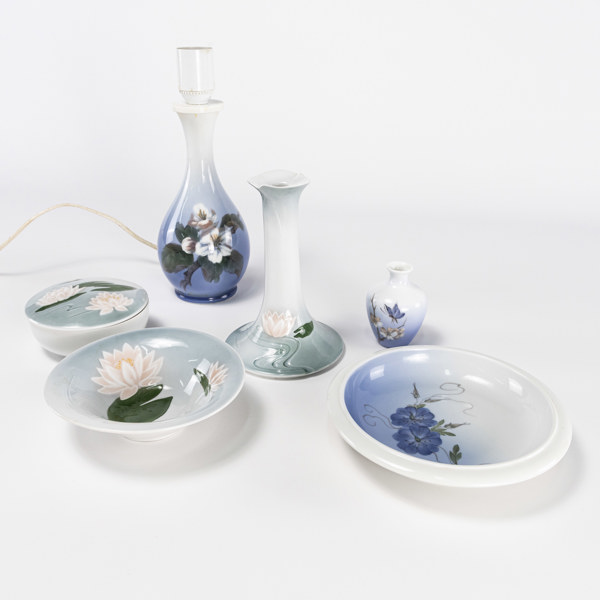 Porslin, 6 delar, B&G, Royal Copenhagen, högsta 27 cm