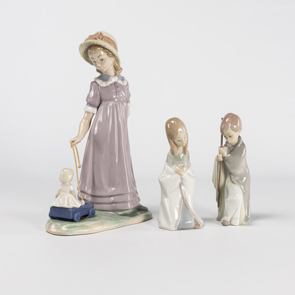 Figuriner, 3 st, Lladro, högsta 28 cm