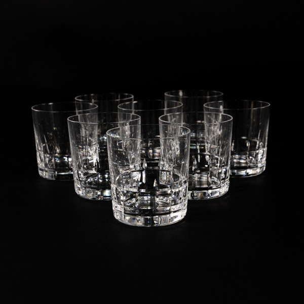 Vicke Lindstrand, whiskyglas, 8 st, "City", Kosta