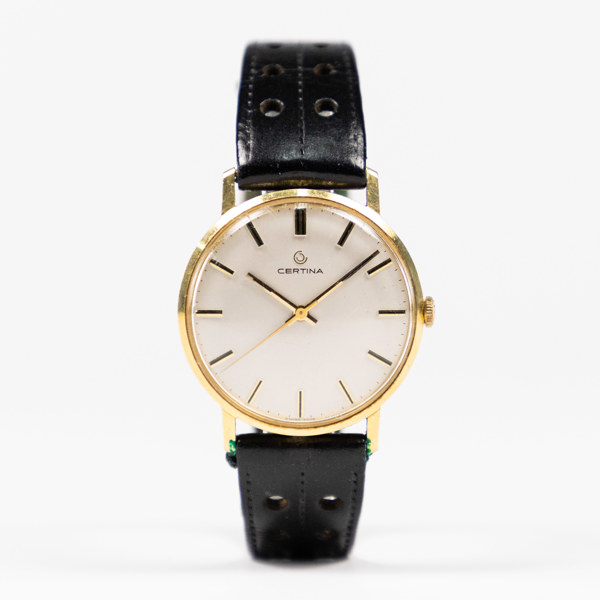 Certina, manuell, 34 mm, 18k guld, "För nit och redlighet"