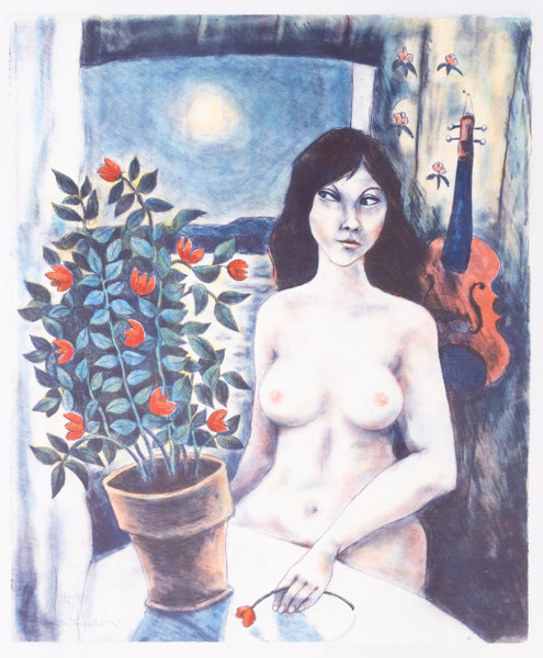 Jussi Taipaleenmäki, litografi, 35/98, signerad, 51x61 cm