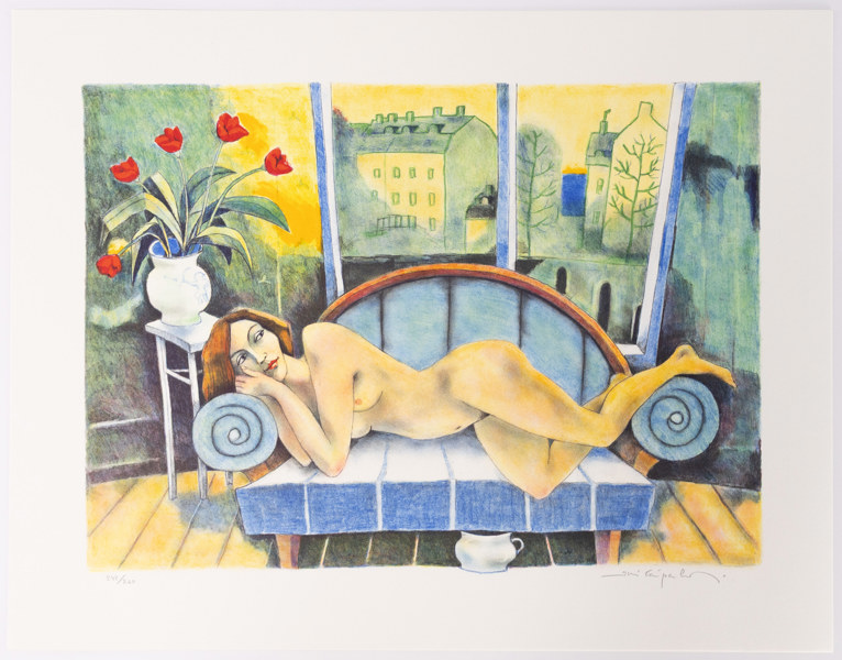 Jussi Taipaleenmäki, litografi, 242/260, signerad, 56x43 cm