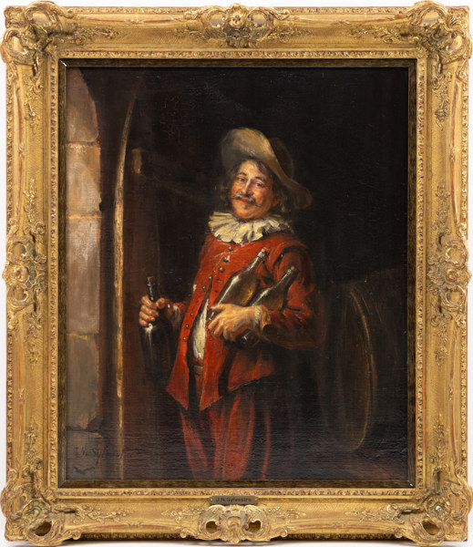 Joseph Noel Sylvestre, olja på pannå, signerad, 65x75 cm