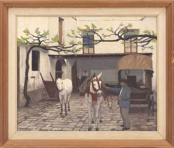 Gösta Sundvall, olja på pannå, signerad, 55x47 cm