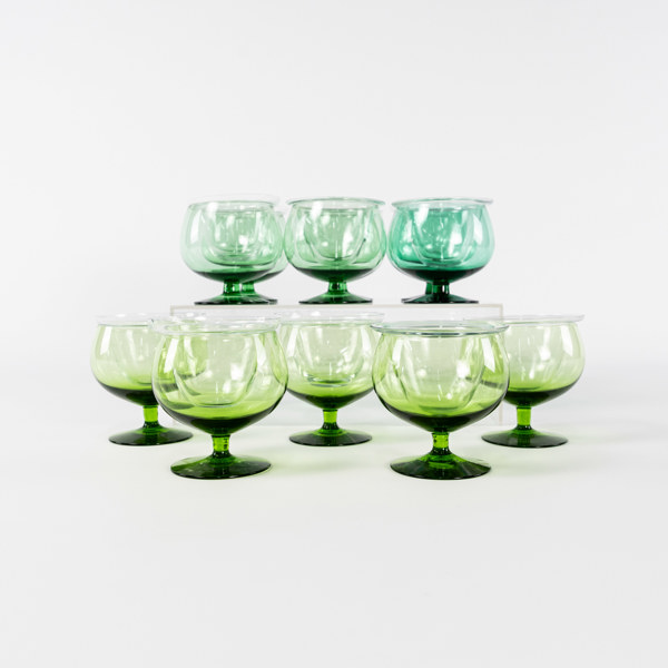 Dessertskålar, 11 st, glas, 1900-talets mitt