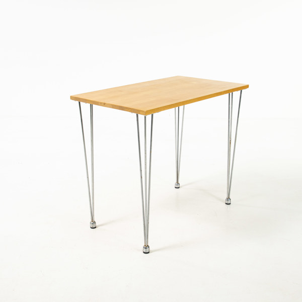 Avlastningsbord, björk/stål, längd 85 cm
