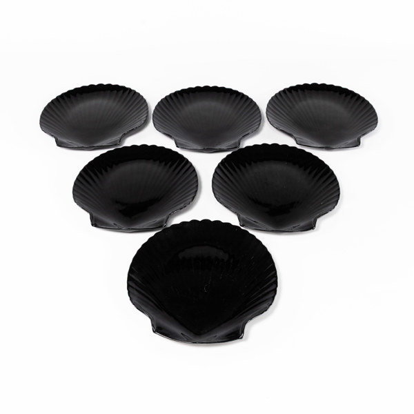 Mattallrikar, 6 st, snäckformade, 80-tal, diameter 27 cm