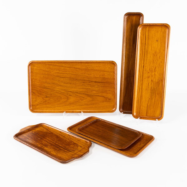 Teakbrickor, 6 st, bl a Karl Holmberg, längd 50 cm och mindre