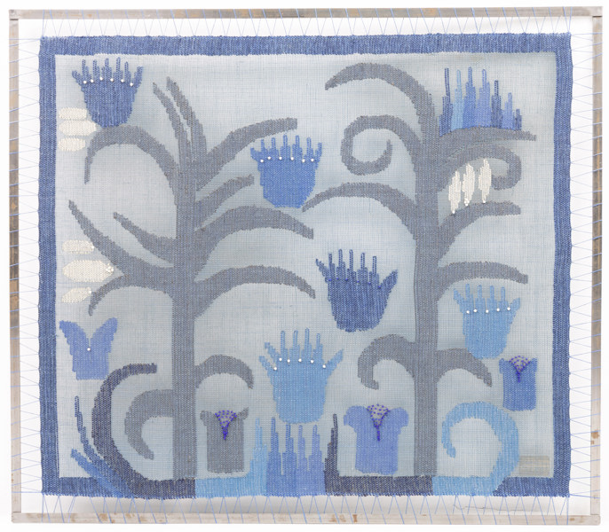 Margareta Harström, textiltavla, 72x62 cm