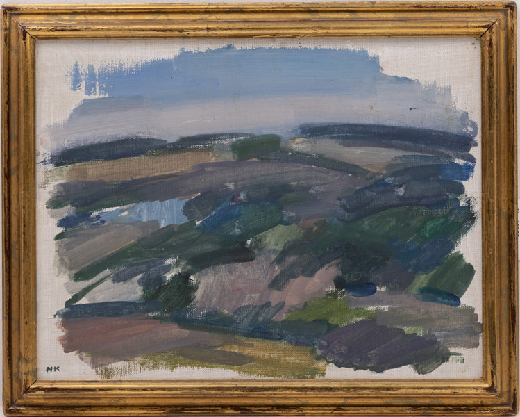 Nils Folke Knafve, olja på pannå, signerad, 40x32 cm