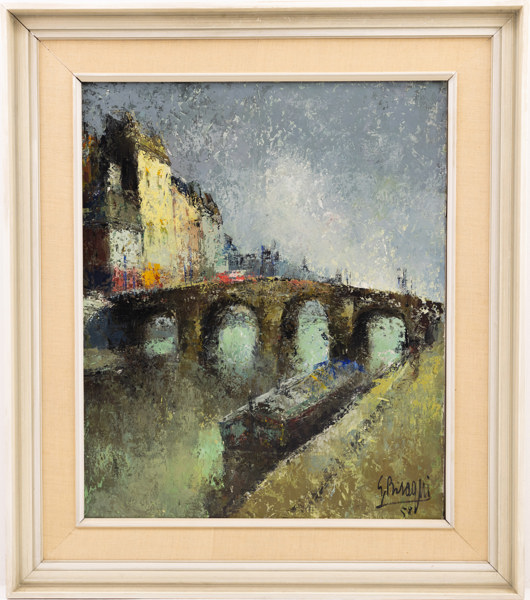 Getty Bisagni, olja på duk, signerad, 69x79 cm